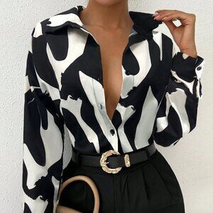 White Casual Women's Long Sleeve Shirt